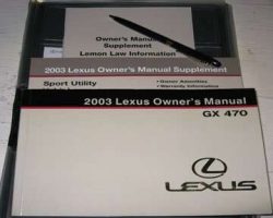 2003 Lexus GX470 Owner's Manual Set