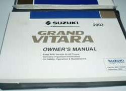 2003 Suzuki Grand Vitara Owner's Manual