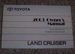 2003 Toyota Land Cruiser Owner's Manual