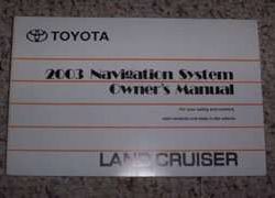 2003 Toyota Land Cruiser Navigation System Owner's Manual