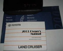 2003 Toyota Land Cruiser Owner's Manual Set