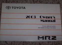 2003 Toyota MR2 Owner's Manual