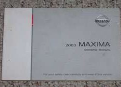 2003 Nissan Maxima Owner's Manual