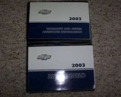 2003 Chevrolet Monte Carlo Owner's Manual Set