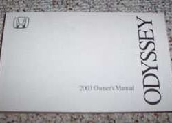 2003 Honda Odyssey Owner's Manual