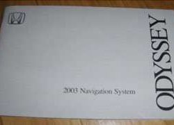 2003 Honda Odyssey Navigation System Owner's Manual