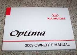 2003 Kia Optima Owner's Manual