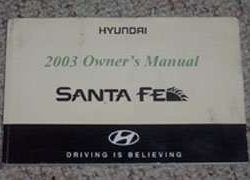 2003 Hyundai Santa Fe Owner's Manual