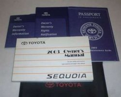 2003 Toyota Sequoia Owner's Manual Set