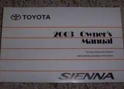 2003 Toyota Sienna Owner's Manual