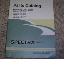 2003 Kia Spectra Parts Catalog