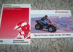 2003 Honda Sportrax250EX TRX250EX Owner's Manual