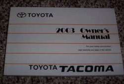 2003 Toyota Tacoma Owner's Manual
