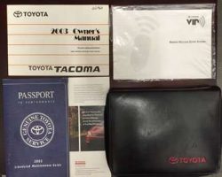 2003 Toyota Tacoma Owner's Manual Set