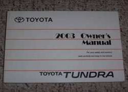 2003 Toyota Tundra Owner's Manual