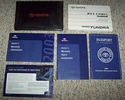 2003 Toyota Tundra Owner's Manual Set