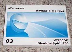 2003 Honda VT750DC Shadow Spirit 750 Owner's Manual