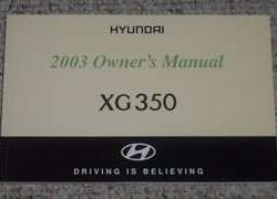 2003 Hyundai XG350 Owner's Manual