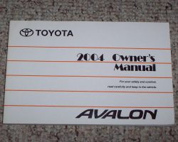 2004 Toyota Avalon Owner's Manual