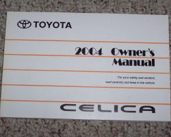 2004 Toyota Celica Owner's Manual