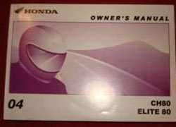 2004 Honda CH80 Elite 80 Scooter Owner's Manual