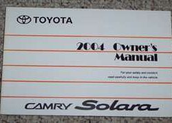 2004 Toyota Camry Solara Owner's Manual
