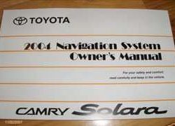2004 Toyota Camry Solara Navigation System Owner's Manual