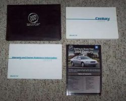 2004 Buick Century Owner's Manual Set