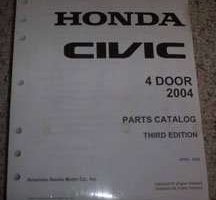 2004 Honda Civic 4 Door Parts Catalog Manual