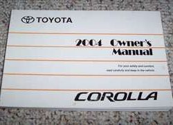 2004 Toyota Corolla Owner's Manual