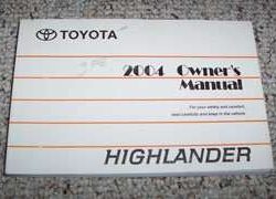 2004 Toyota Highlander Owner's Manual