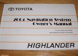 2004 Toyota Highlander Navigation System Owner's Manual