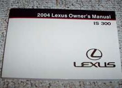 2004 Lexus IS300 Owner's Manual