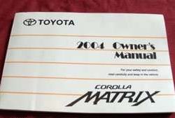 2004 Toyota Corolla Matrix Owner's Manual