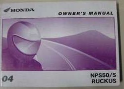 2004 Honda NPS50 Ruckus Scooter Owner's Manual