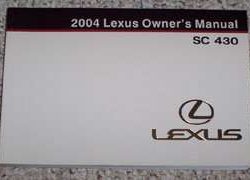 2004 Lexus SC430 Owner's Manual