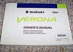 2004 Suzuki Verona Owner's Manual