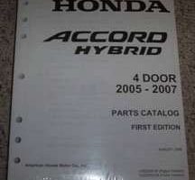 2005 Honda Accord Hybrid 4 Door Parts Catalog Manual