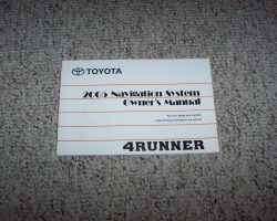 2005 Toyota 4Runner Navigation System Owner's Manual