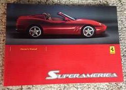 2003 Ferrari 575M Superamerica Owner's Manual