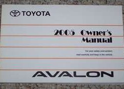2005 Toyota Avalon Owner's Manual