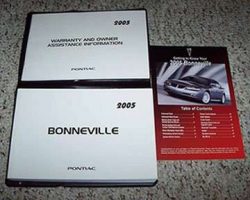 2005 Pontiac Bonneville Owner's Manual Set