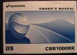 2005 Honda CBR1000RR Motorcycle Owner's Manual
