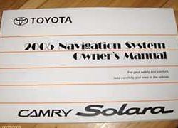 2005 Toyota Camry Solara Navigation System Owner's Manual