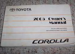 2005 Toyota Corolla Owner Operator User Guide Manual