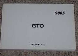 2005 Pontiac GTO Owner's Manual