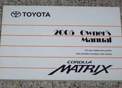 2005 Toyota Corolla Matrix Owner's Manual