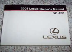 2005 Lexus SC430 Owner's Manual