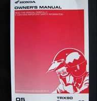 2005 Honda TRX90 Sportrax 90 ATV Owner's Manual