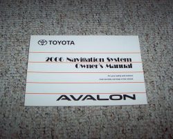 2006 Toyota Avalon Navigation System Owner's Manual